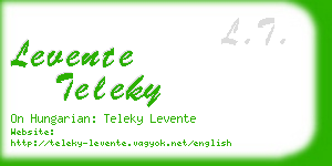 levente teleky business card